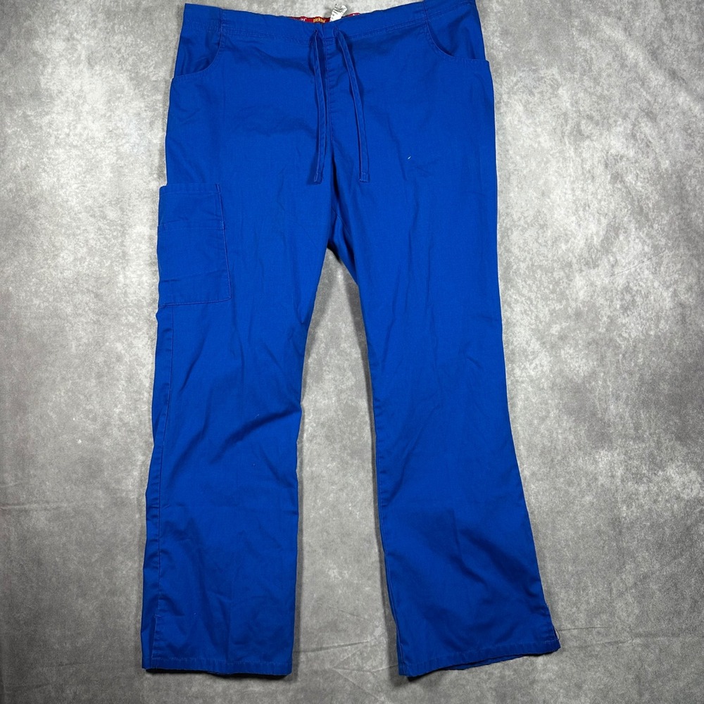 Dickies Mens Royal Blue Cargo Scrub Pants Medium Drawstring Utility Workwear
